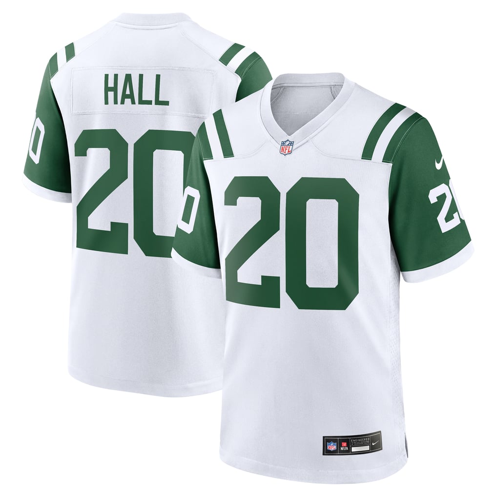 Men's New York Jets Breece Hall Nike White Classic Alternate Game Jersey - Image 1