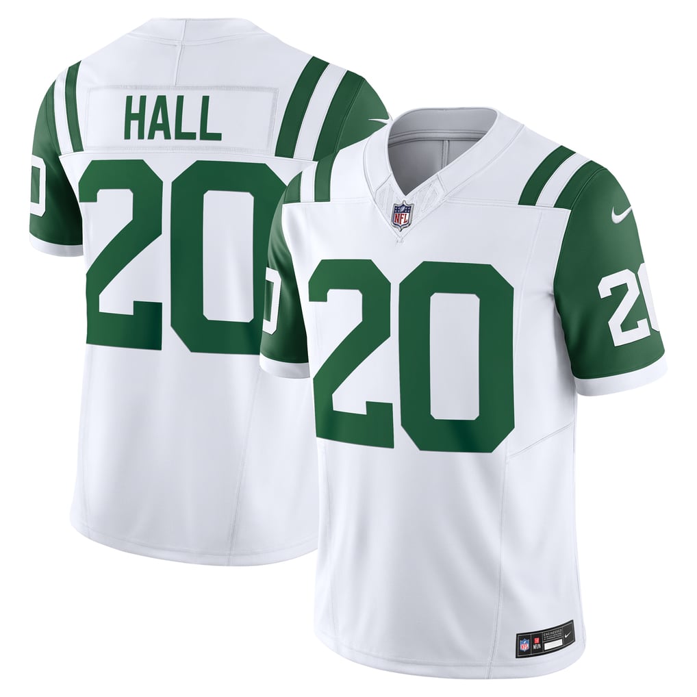 Men's New York Jets Breece Hall Nike White Classic Alternate Vapor F.U.S.E. Limited Jersey - Image 1