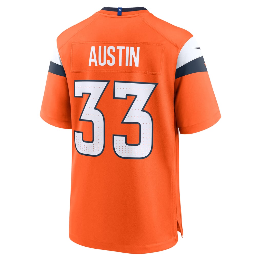Men's Denver Broncos Brent Austin Nike Orange Team Game Jersey - Image 6