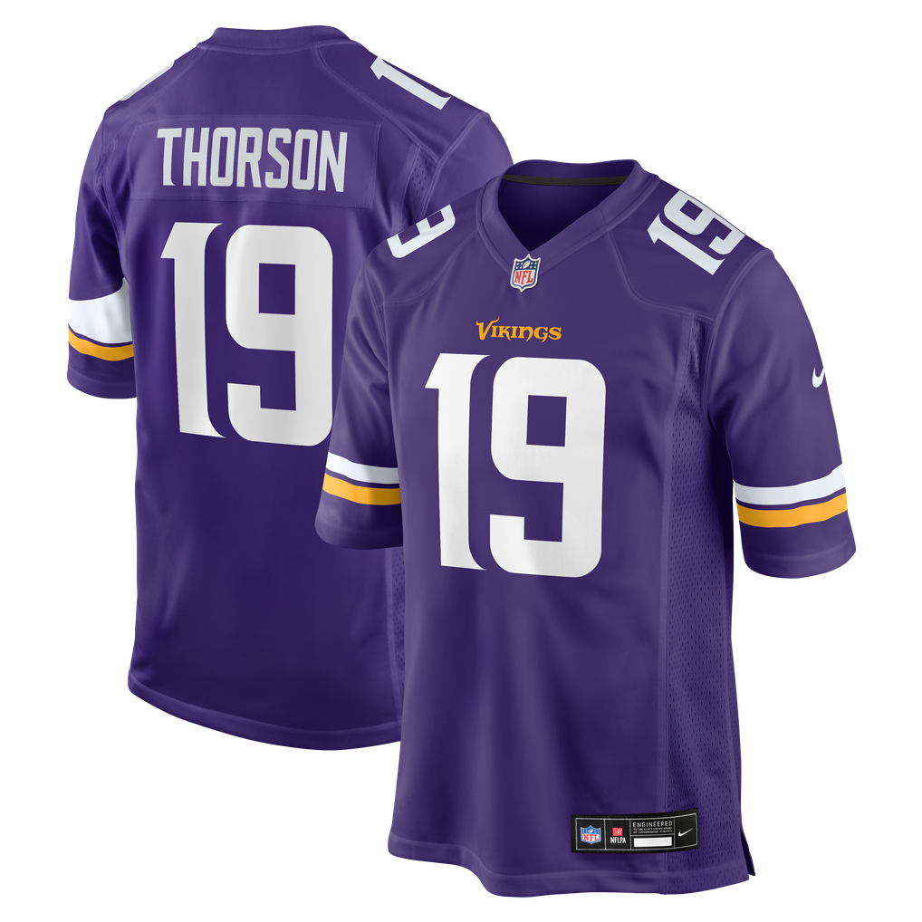 Men's Minnesota Vikings Brett Thorson Nike Purple Team Game Jersey - Image 2