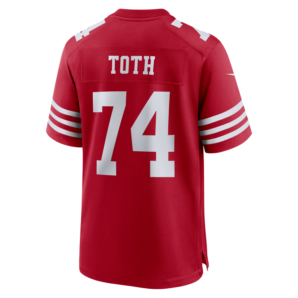 Men's San Francisco 49ers Brett Toth Nike  Scarlet Team Game Jersey - Image 4