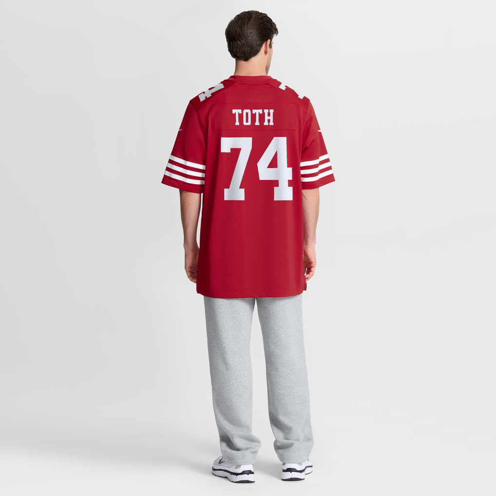 Men's San Francisco 49ers Brett Toth Nike  Scarlet Team Game Jersey - Image 6