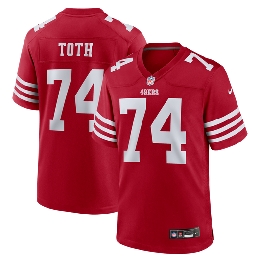 Men's San Francisco 49ers Brett Toth Nike  Scarlet Team Game Jersey - Image 1