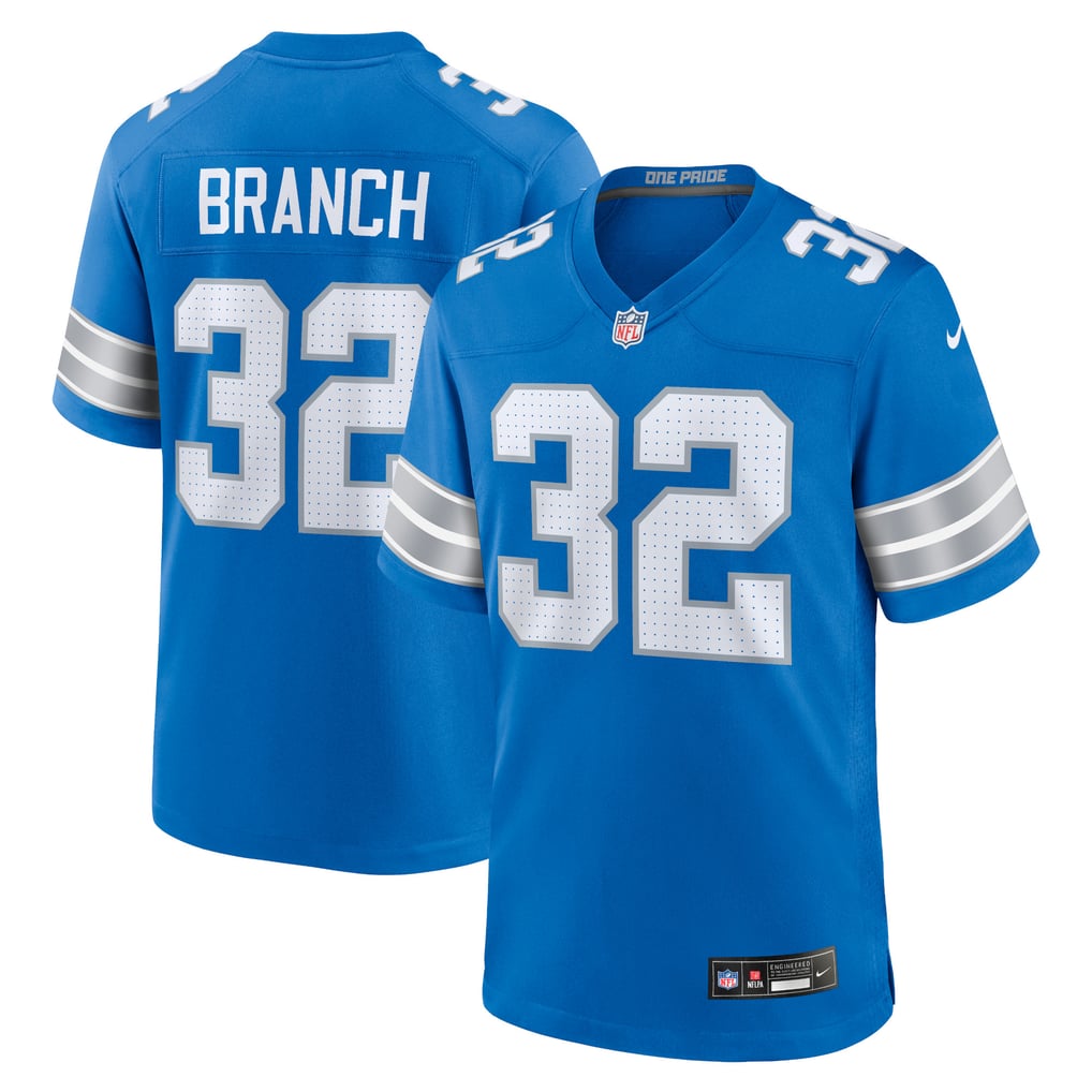 Men's Detroit Lions Brian Branch Nike Blue Game Jersey - Image 2