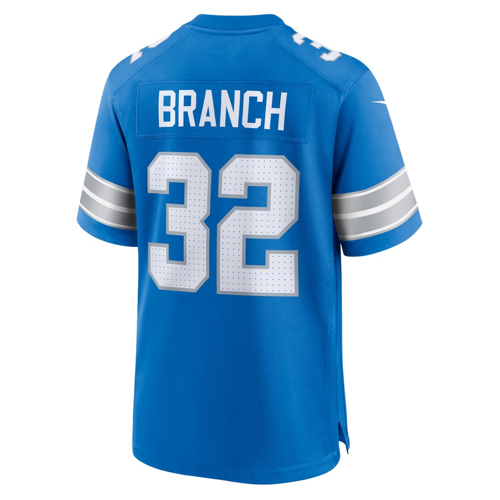 Men's Detroit Lions Brian Branch Nike Blue Game Jersey - Image 4