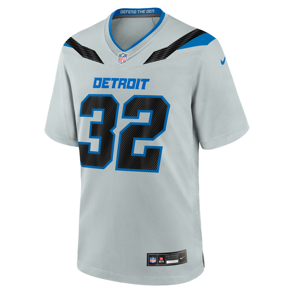Men's Detroit Lions Brian Branch Nike Silver 2026 Rivalries Collection Game Jersey - Image 3