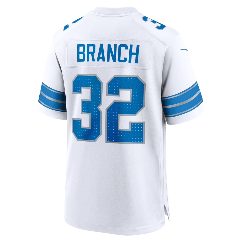 Men's Detroit Lions Brian Branch Nike  White White Game Jersey - Image 4