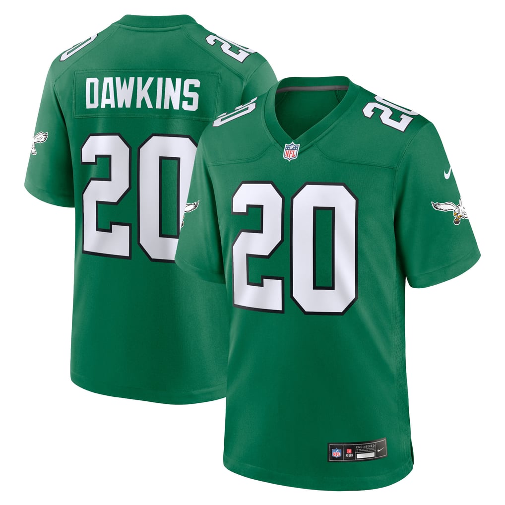 Men's Philadelphia Eagles Brian Dawkins Nike Kelly Green Alternate Retired Player Game Jersey - Image 2