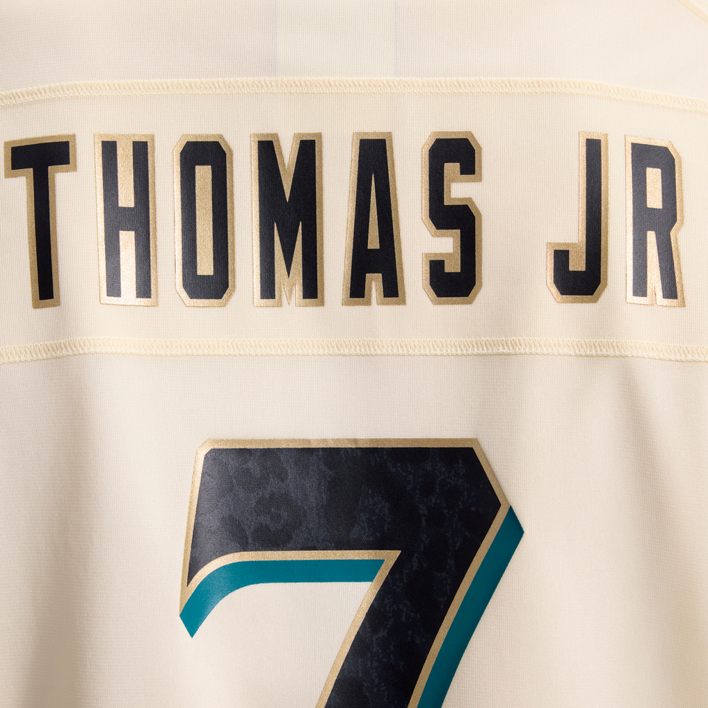 Men's Jacksonville Jaguars Brian Thomas Jr. Nike Natural 2026 Rivalries Collection Game Jersey - Image 12