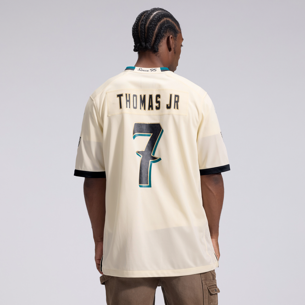 Men's Jacksonville Jaguars Brian Thomas Jr. Nike Natural 2026 Rivalries Collection Game Jersey - Image 4