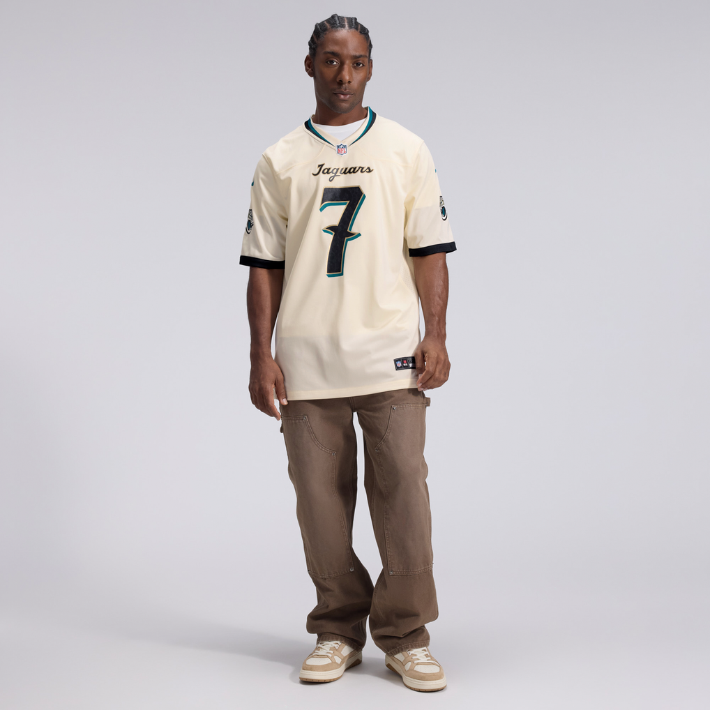 Men's Jacksonville Jaguars Brian Thomas Jr. Nike Natural 2026 Rivalries Collection Game Jersey - Image 5