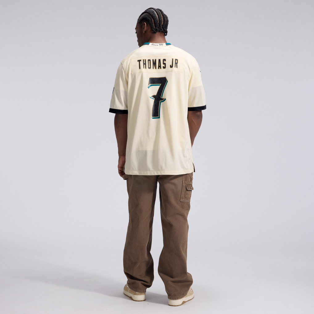 Men's Jacksonville Jaguars Brian Thomas Jr. Nike Natural 2026 Rivalries Collection Game Jersey - Image 6