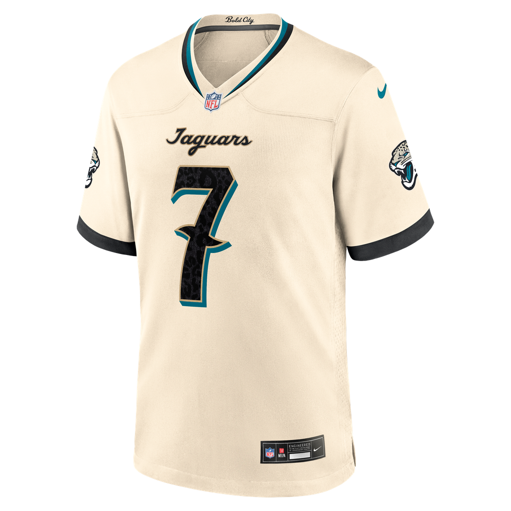 Men's Jacksonville Jaguars Brian Thomas Jr. Nike Natural 2026 Rivalries Collection Game Jersey - Image 7