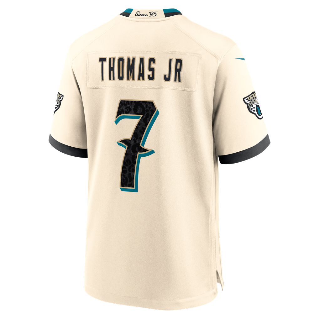 Men's Jacksonville Jaguars Brian Thomas Jr. Nike Natural 2026 Rivalries Collection Game Jersey - Image 8