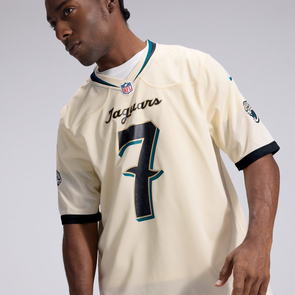 Men's Jacksonville Jaguars Brian Thomas Jr. Nike Natural 2026 Rivalries Collection Game Jersey - Image 10