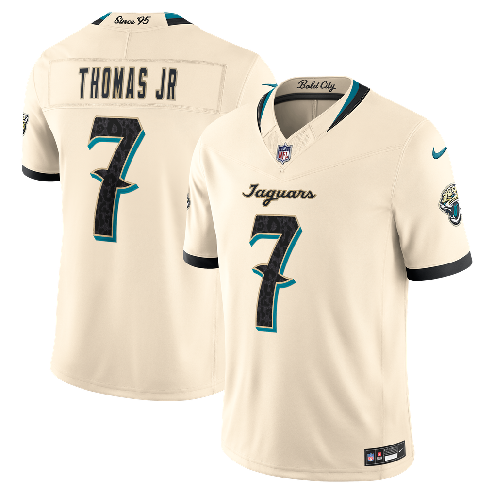 Men's Jacksonville Jaguars Brian Thomas Jr. Nike Natural 2026 Rivalries Collection Stitched Limited Jersey - Image 2