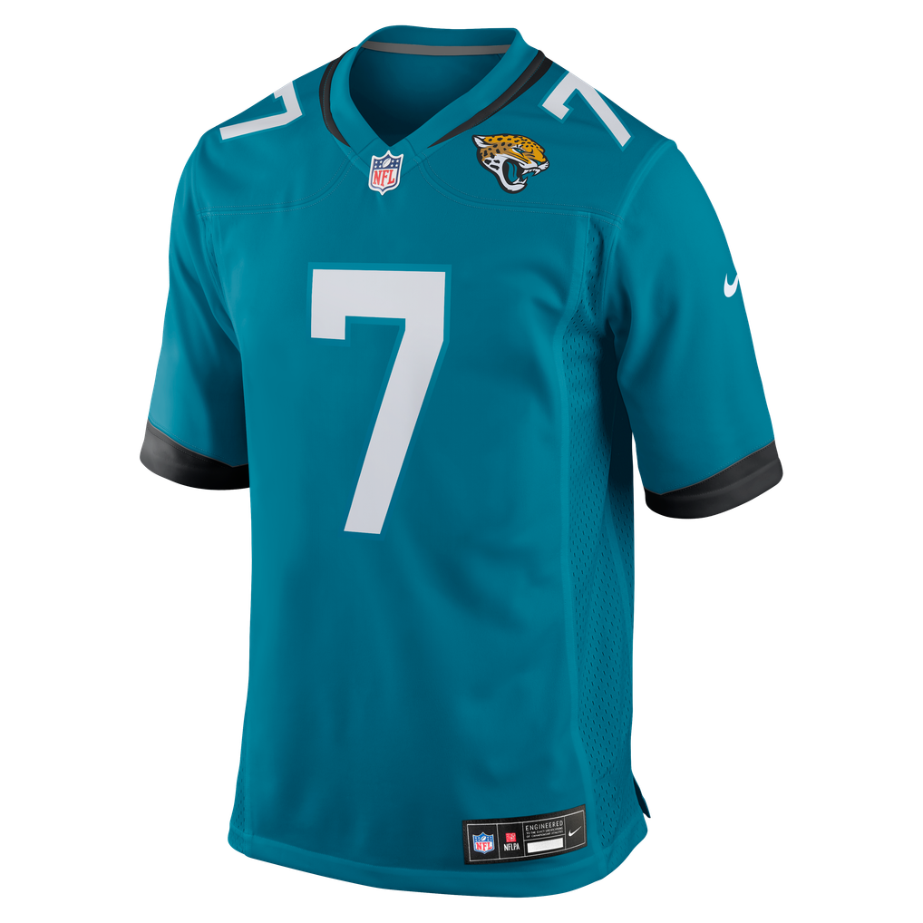 Men's Jacksonville Jaguars Brian Thomas Jr Nike Teal  Player Game Jersey - Image 3