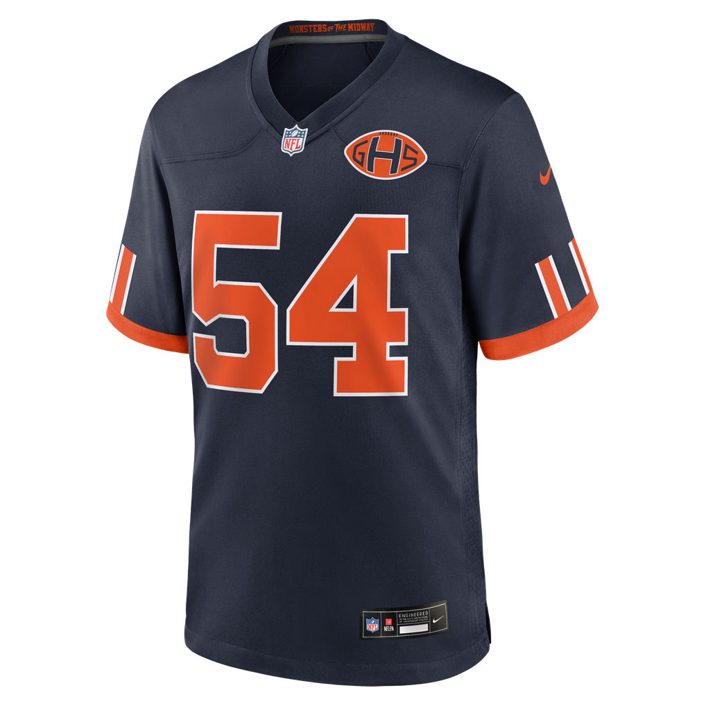 Men's Chicago Bears Brian Urlacher Nike Navy 2026 Rivalries Collection Game Jersey - Image 3