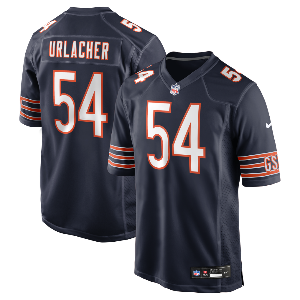 Men's Chicago Bears Brian Urlacher Nike Navy Game Retired Player Jersey - Image 2