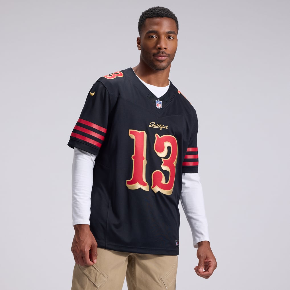 Men's San Francisco 49ers Brock Purdy Nike Black Rivalries Collection Stitched Limited Jersey - Image 3