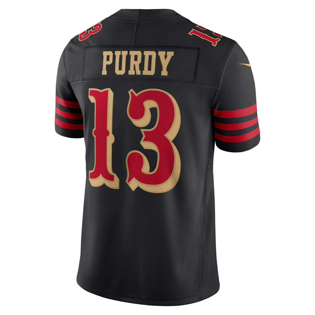 Men's San Francisco 49ers Brock Purdy Nike Black Rivalries Collection Stitched Limited Jersey - Image 8
