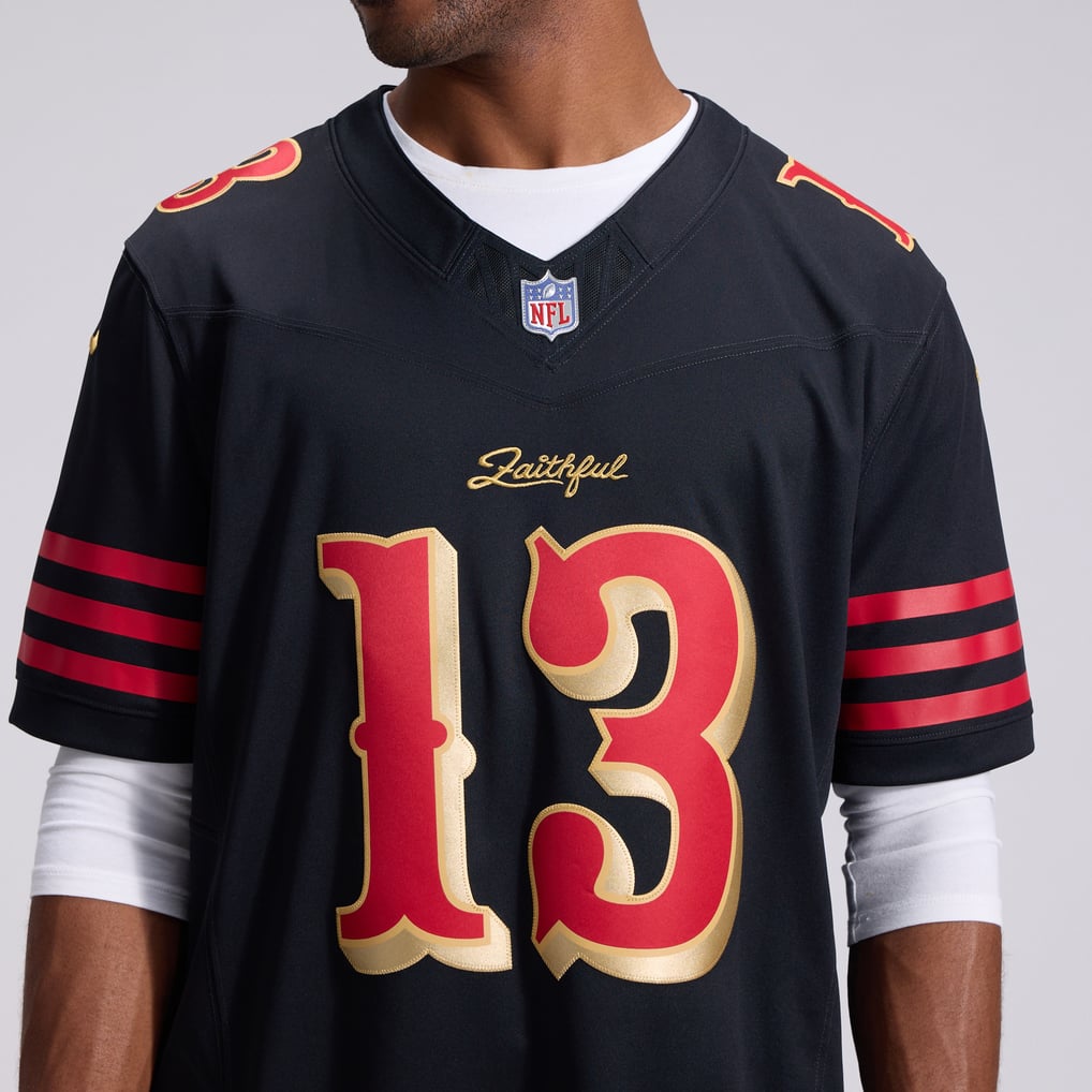 Men's San Francisco 49ers Brock Purdy Nike Black Rivalries Collection Stitched Limited Jersey - Image 9