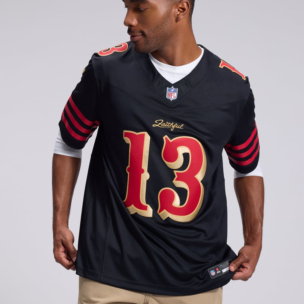 Men's San Francisco 49ers Brock Purdy Nike Black Rivalries Collection Stitched Limited Jersey - Image 10