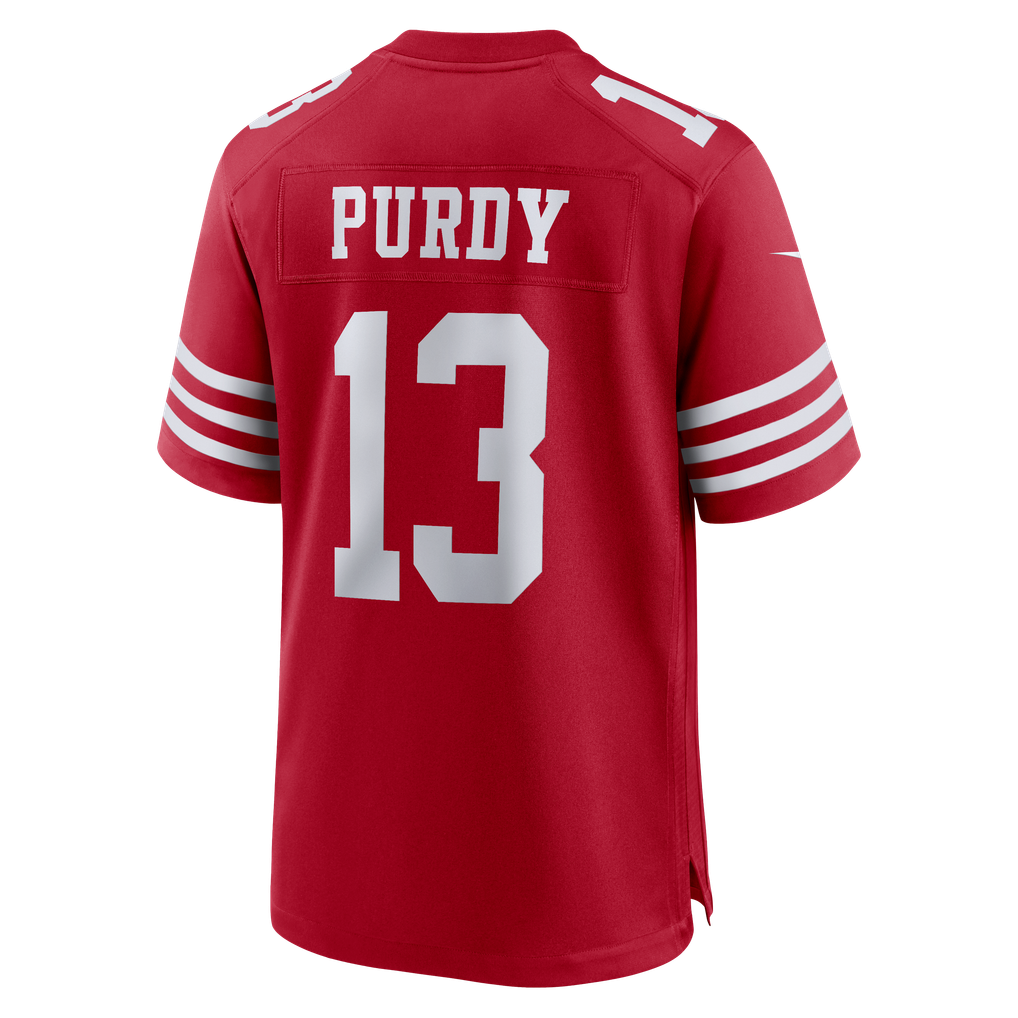 Men's San Francisco 49ers Brock Purdy Nike Scarlet 80th Anniversary Game Jersey - Image 8