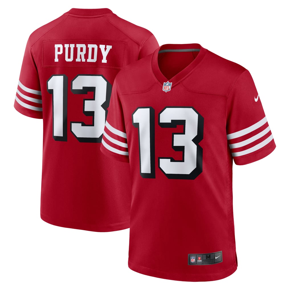 Men San Francisco 49ers Brock Purdy Nike Scarlet Alternate Game Player Jersey - Image 1