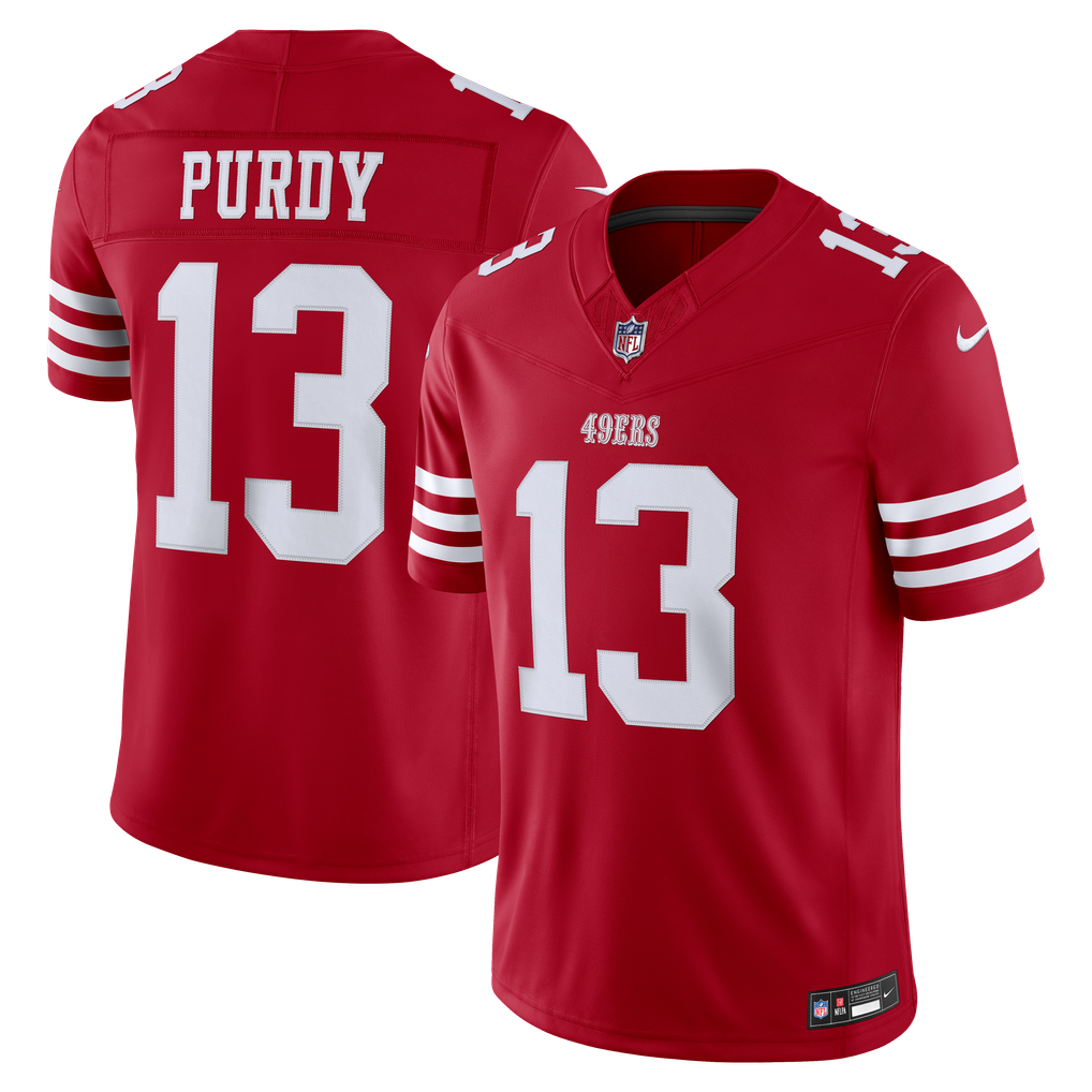 Men's San Francisco 49ers Brock Purdy Nike Scarlet Team Vapor F.U.S.E. Stitched Limited Jersey - Image 2