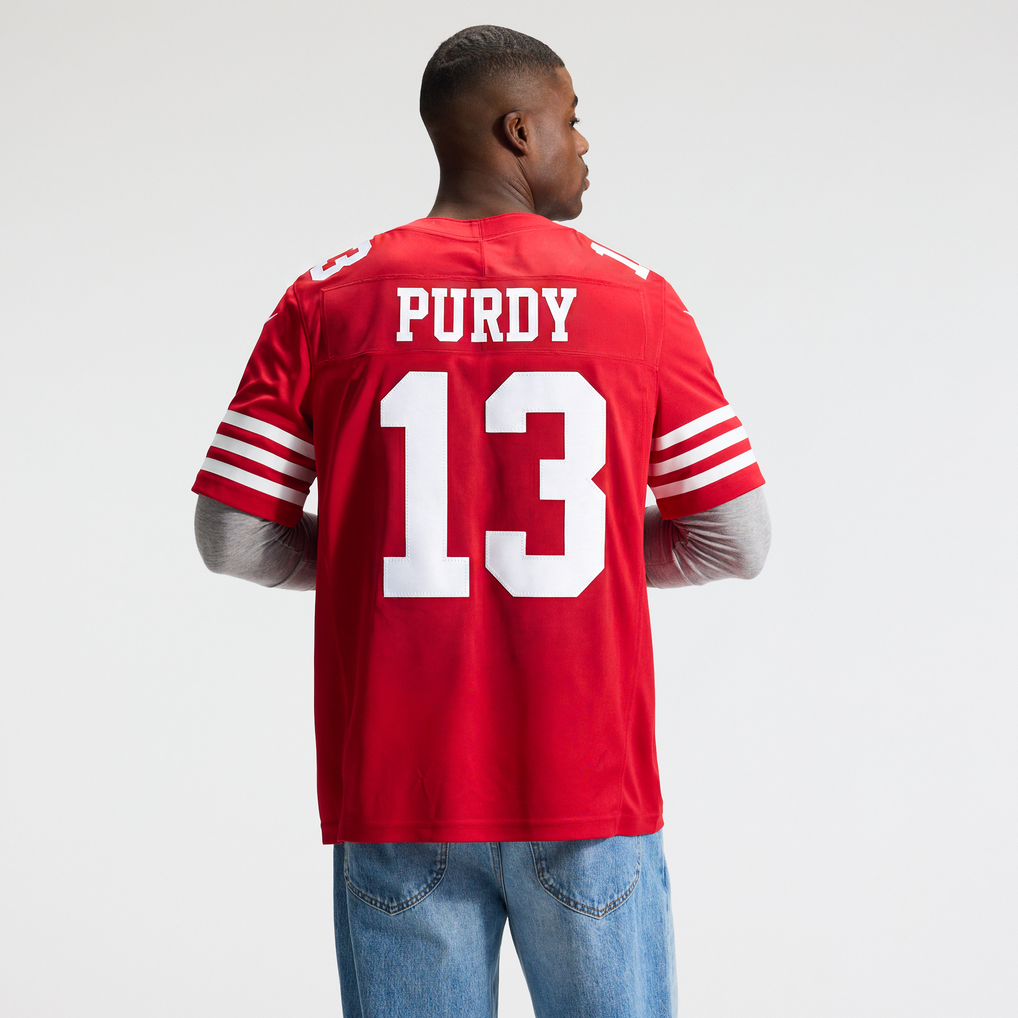 Men's San Francisco 49ers Brock Purdy Nike Scarlet Team Vapor F.U.S.E. Stitched Limited Jersey - Image 4