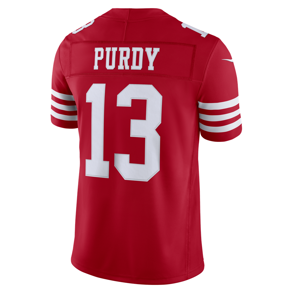 Men's San Francisco 49ers Brock Purdy Nike Scarlet Team Vapor F.U.S.E. Stitched Limited Jersey - Image 8
