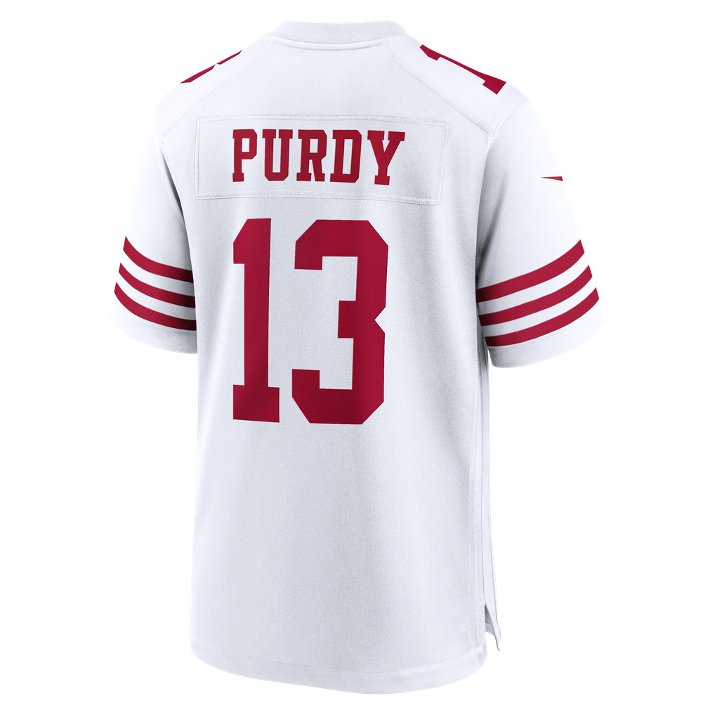Men's San Francisco 49ers Brock Purdy Nike White 80th Anniversary Game Jersey - Image 4