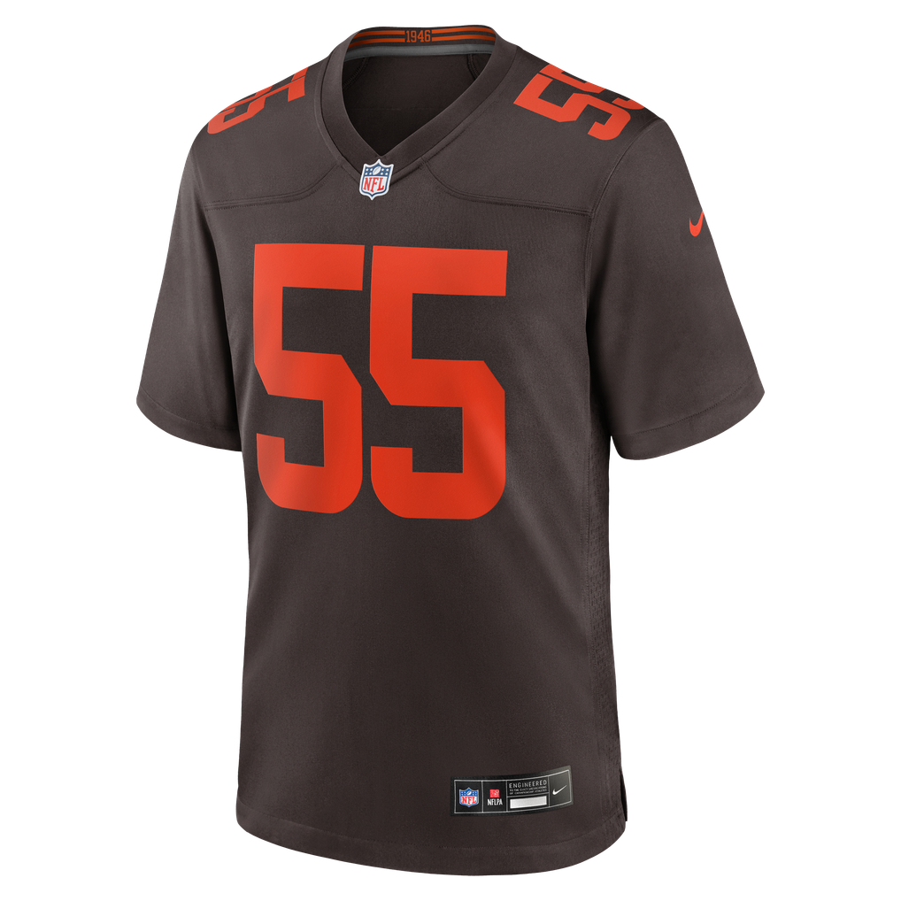 Men's Cleveland Browns Spencer Fano Nike Brown Alternate Game Jersey - Image 3