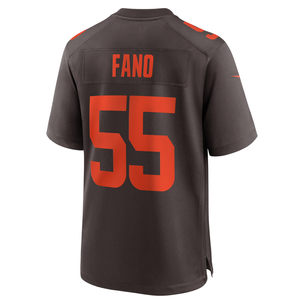 Men's Cleveland Browns Spencer Fano Nike Brown Alternate Game Jersey - Image 4
