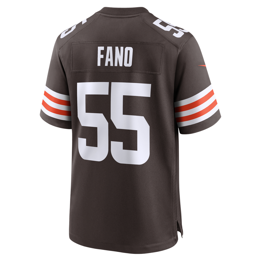 Men's Cleveland Browns Spencer Fano Nike Brown Team Game Jersey - Image 4