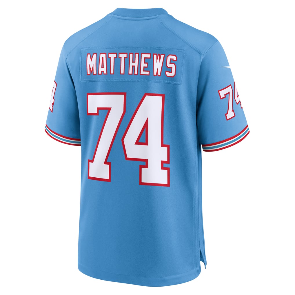 Men's Tennessee Titans Bruce Matthews Nike Light Blue Retired Player Alternate Game Jersey - Image 4