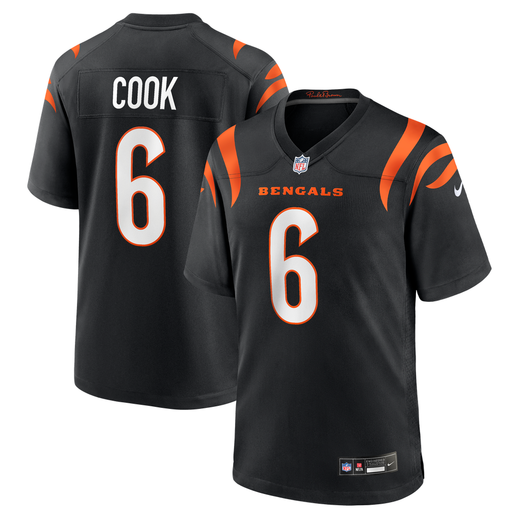 Men's Cincinnati Bengals Bryan Cook Nike Black Team Game Jersey - Image 2