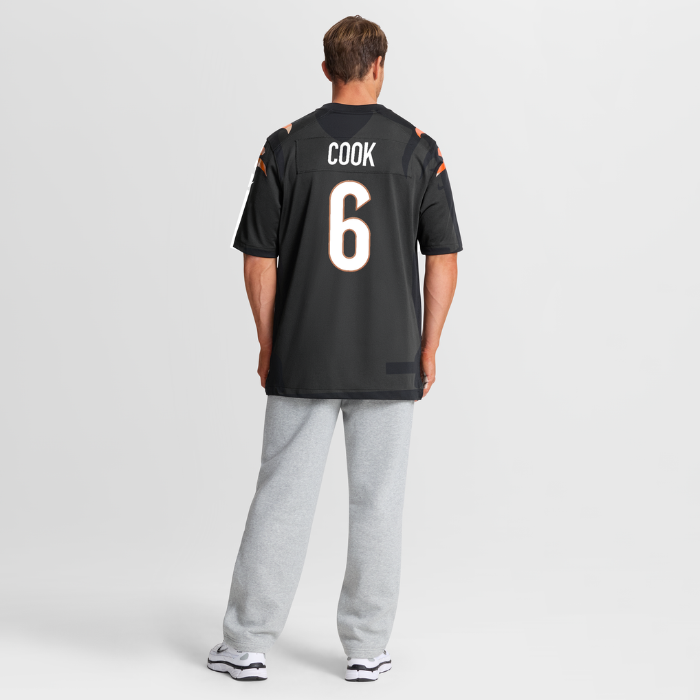 Men's Cincinnati Bengals Bryan Cook Nike Black Team Game Jersey - Image 6
