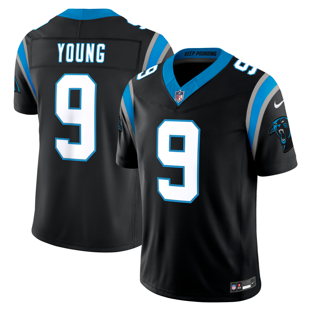 Men's Carolina Panthers Bryce Young Nike Black Team Vapor F.U.S.E. Stitched Limited Jersey - Image 2