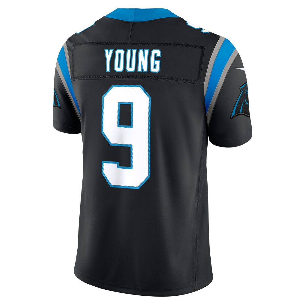Men's Carolina Panthers Bryce Young Nike Black Team Vapor F.U.S.E. Stitched Limited Jersey - Image 8