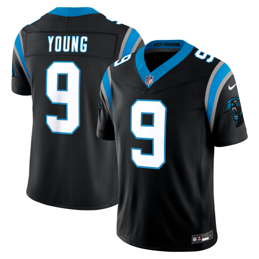 Men's Carolina Panthers Bryce Young Nike Black Team Vapor F.U.S.E. Stitched Limited Jersey - Image 1