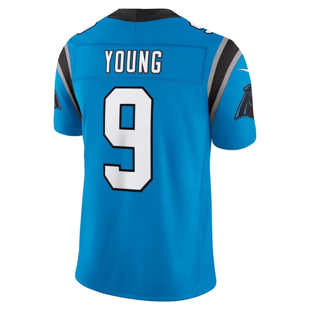 Men's Carolina Panthers Bryce Young Nike Blue Alternate Vapor F.U.S.E. Stitched Limited Jersey - Image 4