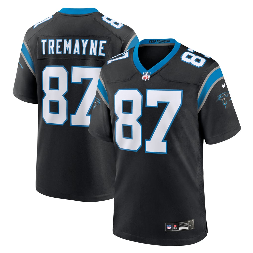Men's Carolina Panthers Brycen Tremayne Nike Black Team Game Jersey - Image 1