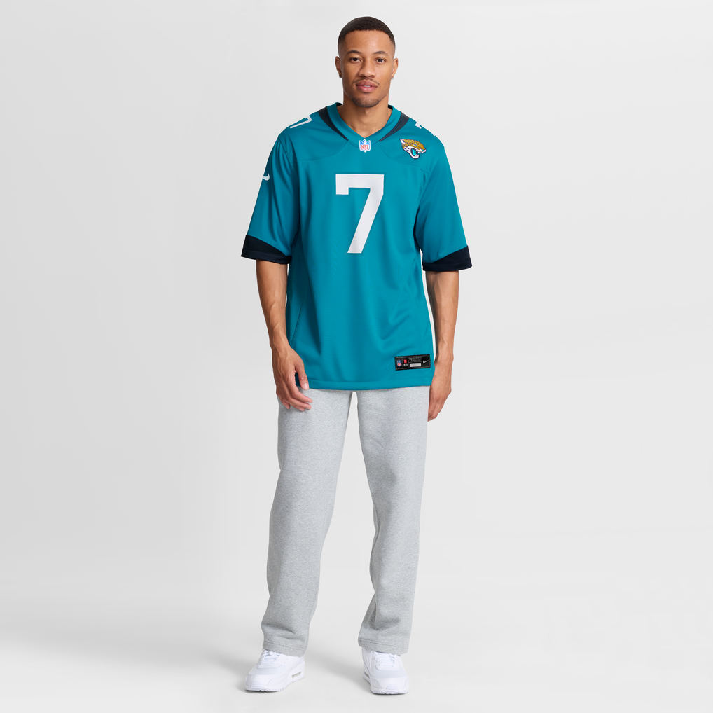 Men's Jacksonville Jaguars Byron Leftwich Nike Teal Retired Player Game Jersey - Image 8