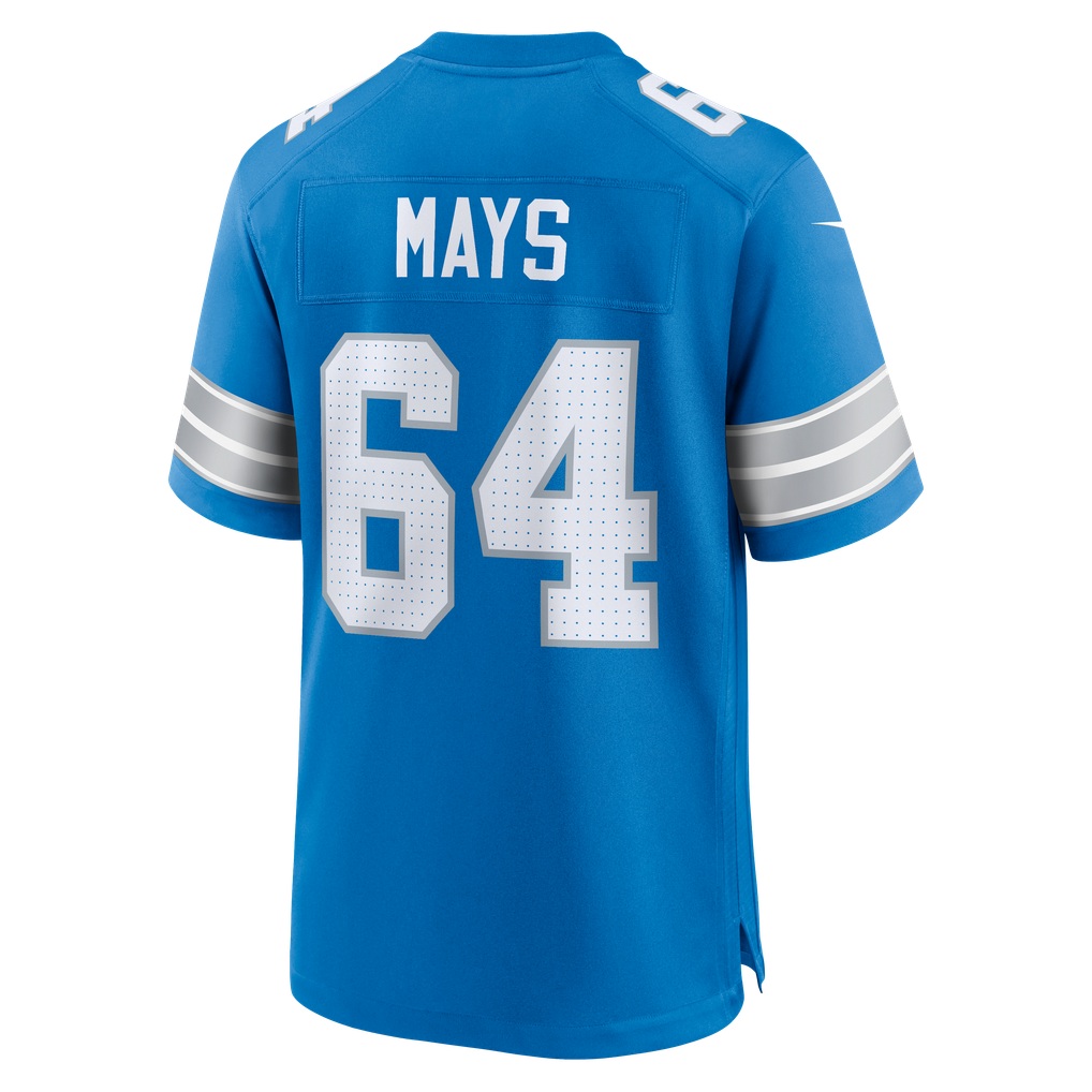 Men's Detroit Lions Cade Mays Nike  Blue Team Game Jersey - Image 4