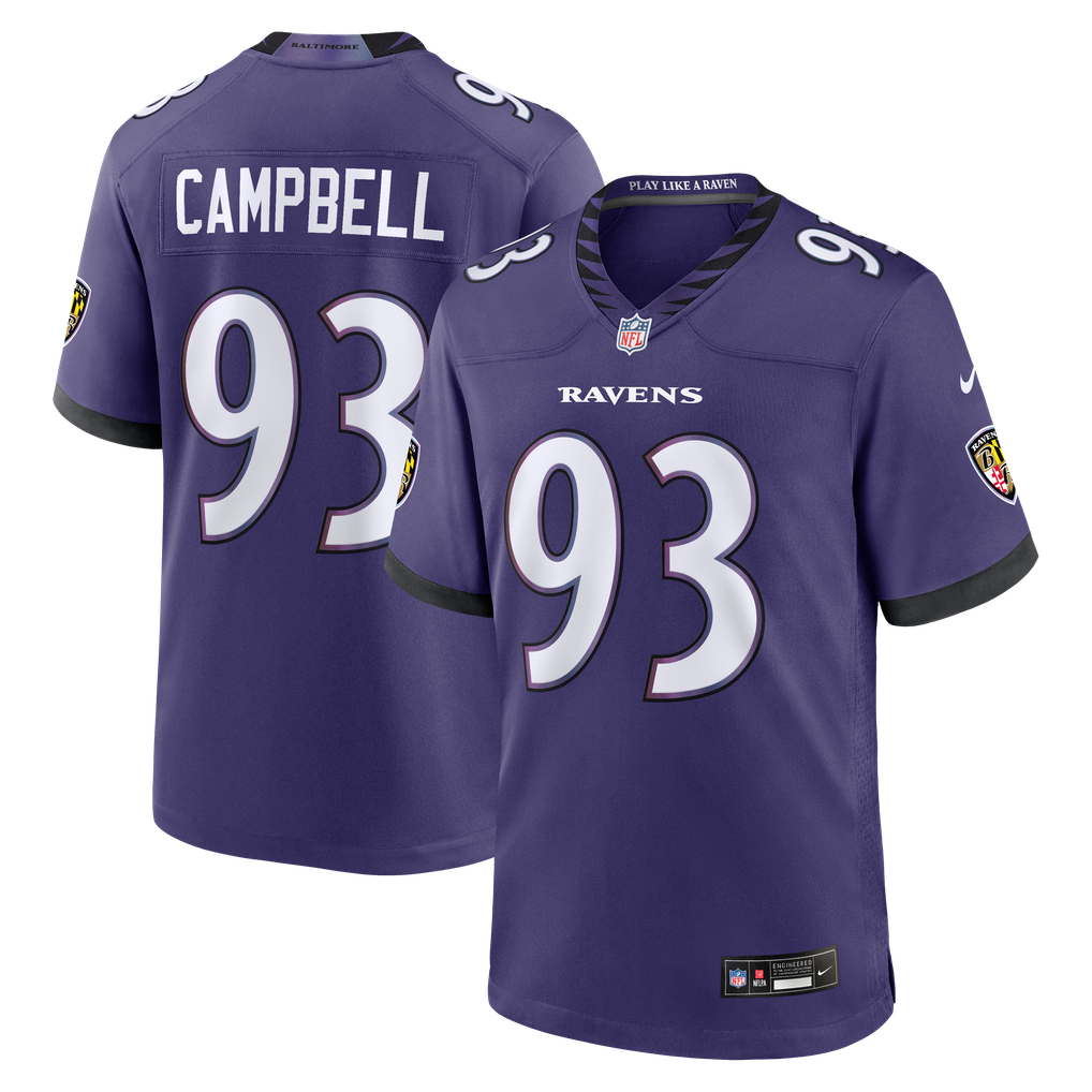 Men's Baltimore Ravens Calais Campbell Nike Purple Team Game Jersey