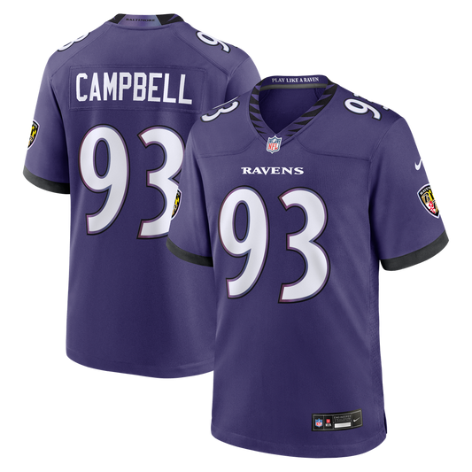Men's Baltimore Ravens Calais Campbell Nike Purple Team Game Jersey