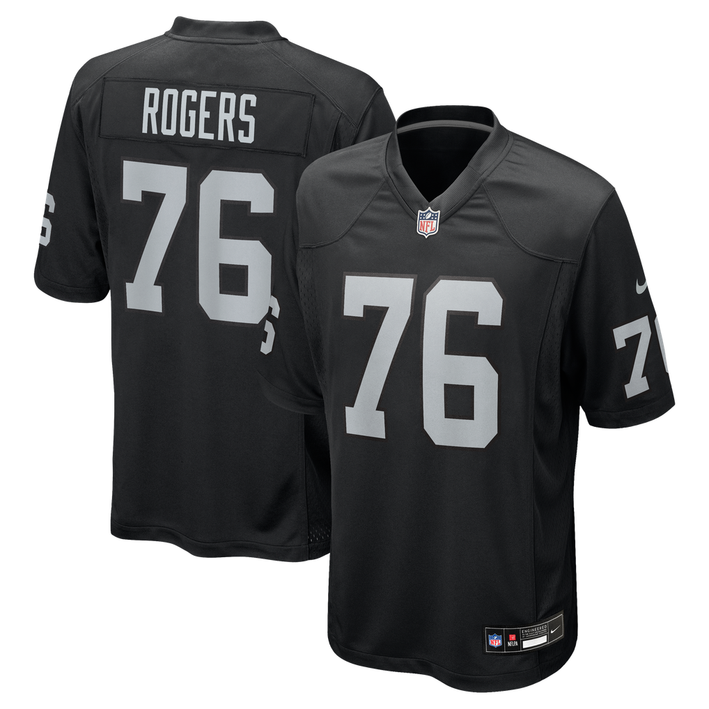 Men's Las Vegas Raiders Caleb Rogers Nike  Black Team Game Jersey - Image 2
