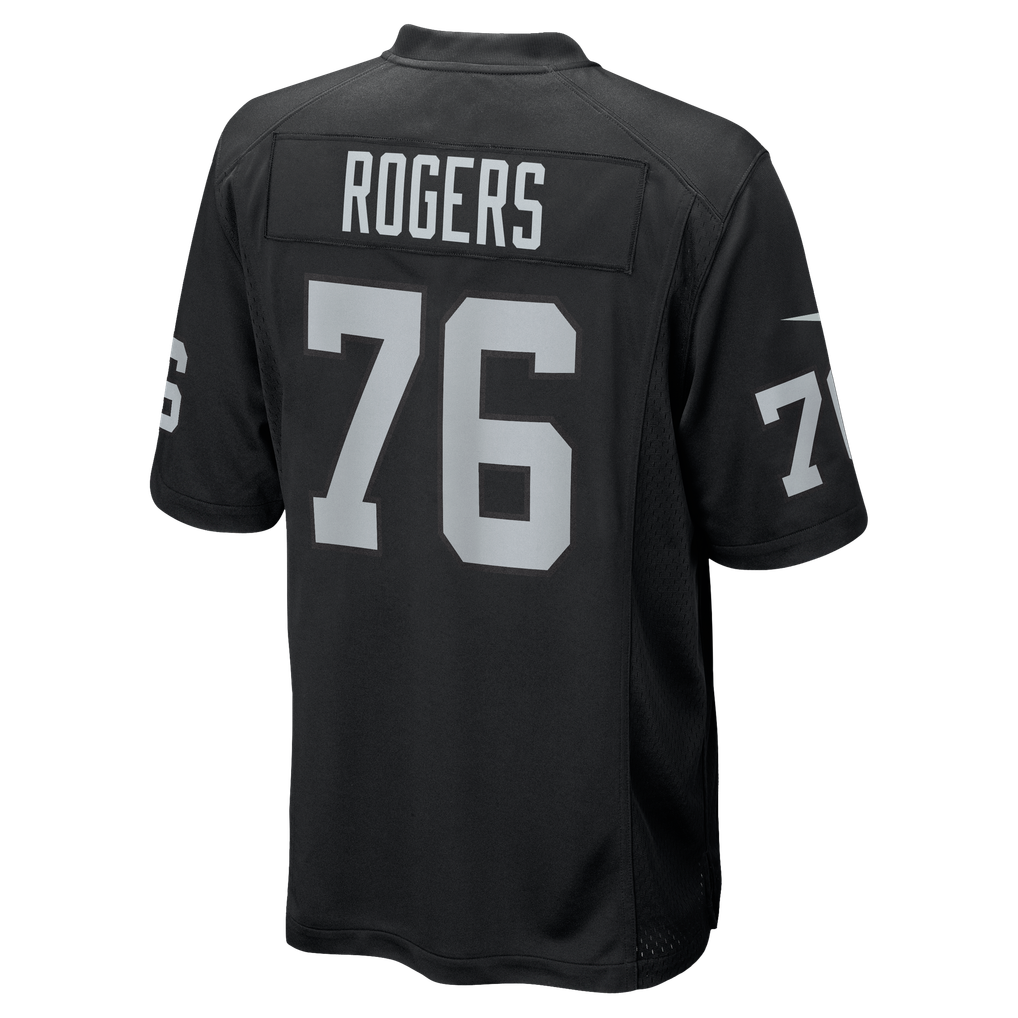 Men's Las Vegas Raiders Caleb Rogers Nike  Black Team Game Jersey - Image 4